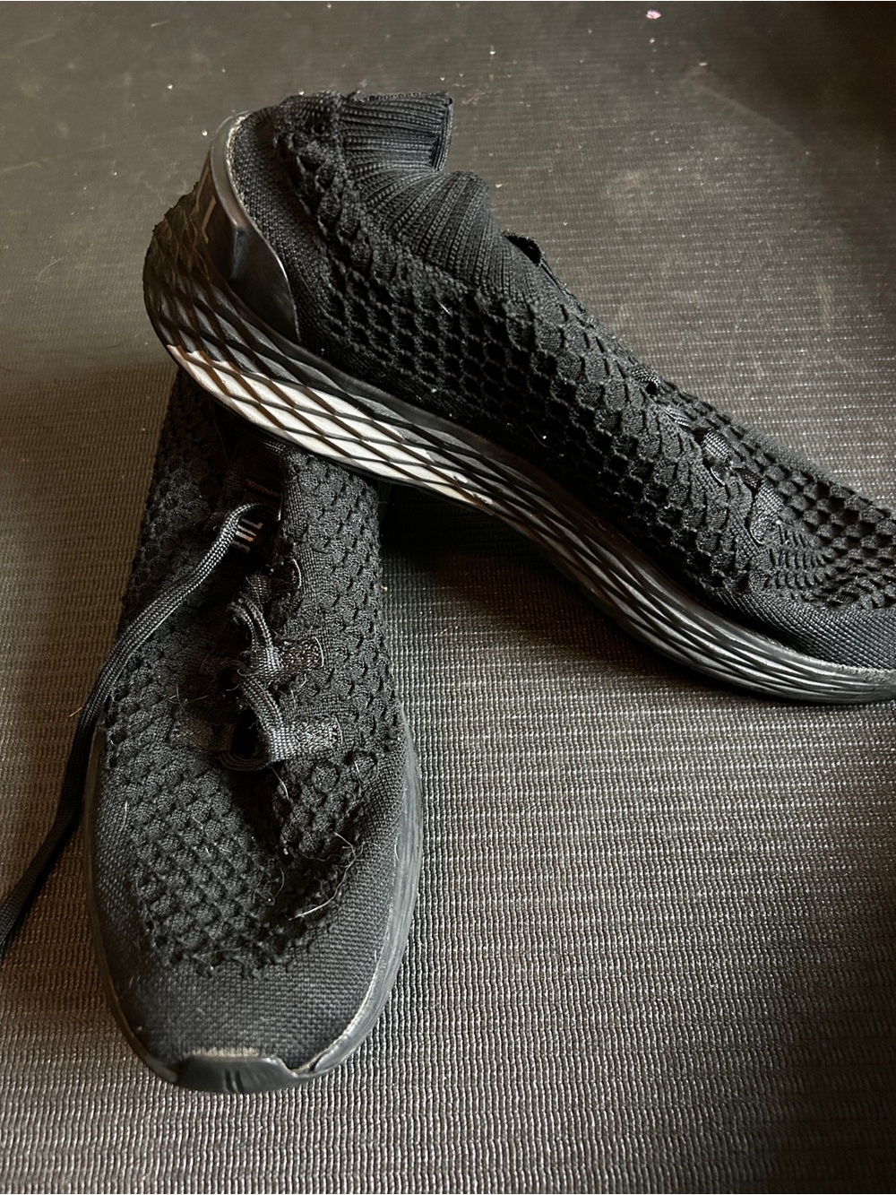 NOBULL Men’s 11.5 Black Knit Training Shoes CrossFit Gym Trainers